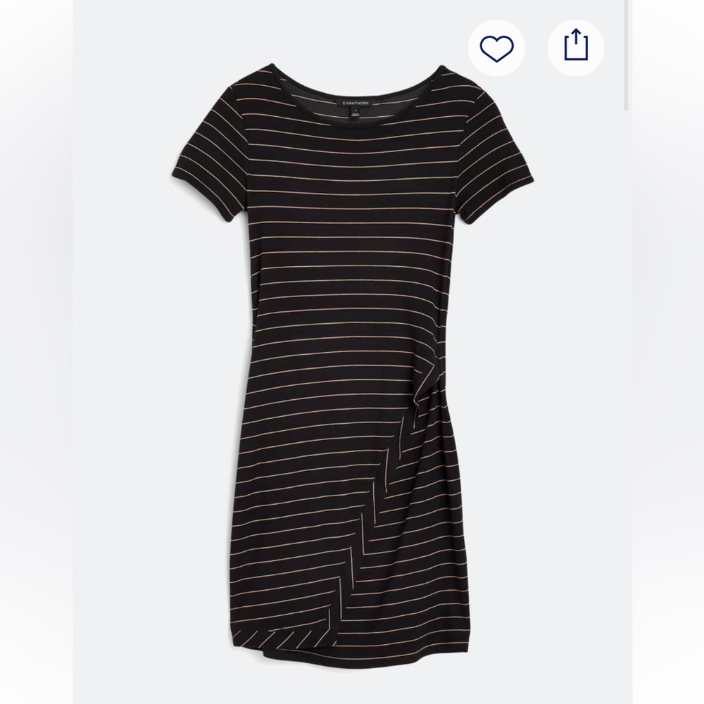 41 Hawthorn Black Mini Dress with Tan Stripes